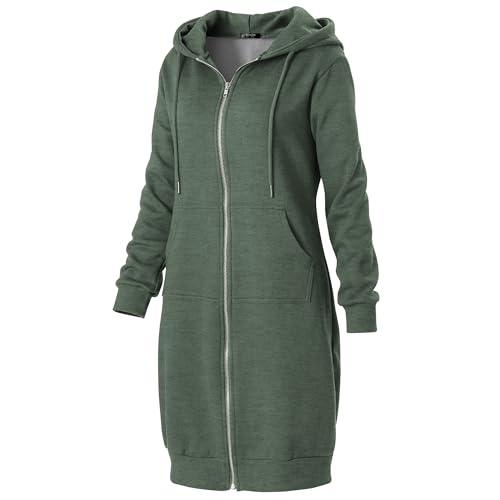 Image of GIVON Basic Lightweight Zip-Up Hoodie Long Sleeve Thin Jacket for Women with Plus Size