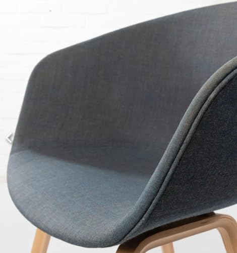 Image of Set of 2 Modern, Designer Chair for Home, Cafe, Hotel & Office (Grey Full Fabric)