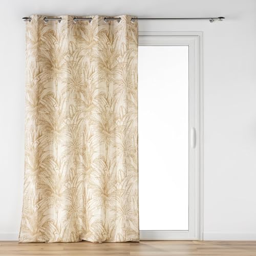 douceur d'intérieur, Rideau à Oeillets (140 x 240 cm) Dune, Coton / Polyester Imprimé