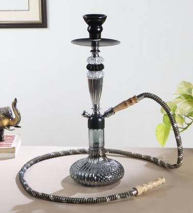 MAHISON LIFESTYLE Premium Designer Silver, Black Russain Crystal Cuppa 18 inch Crystal, Iron Sheesha (Black, Silver)