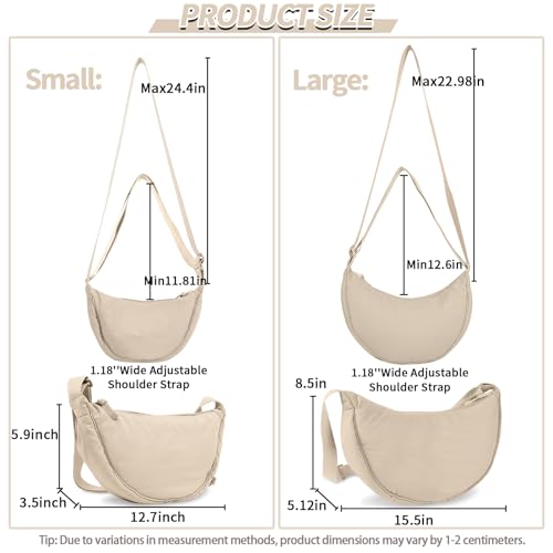 nylon crescent crossbody bag for women purses trendy mensmall travel sling bag hobo