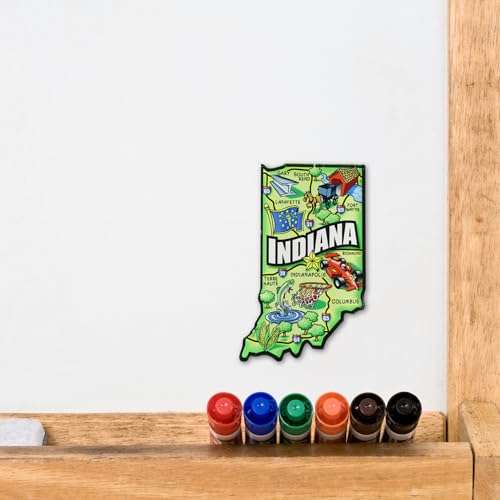 Imán de Acrílico con Forma de Indiana, Multicolor, 3.5 x 2.25 pulg miniatura 3