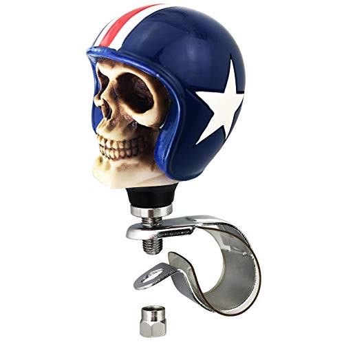 Arenbel Car Suicide Spinner Booster Knob Skull Knight Style Steering Wheel Turning Control Grip Handle Fit Most Vehicles Trucks Tractors Boats, Blue #TOP2