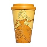 HALF MOON BAY Disney Reisebecher, Motiv Die Schöne und das Biest, RPET, recycelt, 400 ml, wiederverwendbar, auslaufsicher, Kaffeebecher für Tee, Reisebecher