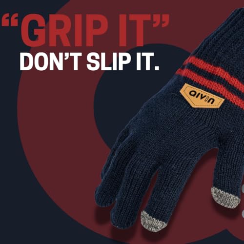 Aivin Swift Winter Touchscreen Gloves Unisex Warm Stretch Knitted Wool Mittens with Touch Screen Capability Woolen Comfort Full-Fingered Protection Stylish Solid Knit Double Layered (Blue, One Size) - Image 3 thumbnail