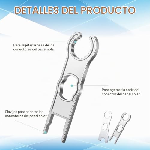 Miniatura 5 de Wkrtdy Juego De Herramientas Mc4 Para Panel Solar: 2 Piezas De Conectores Y Tensión Con Llave Tensora, Ideal Para Crimpado De Cables Y Conexiones En Sistemas Fotovoltaicos