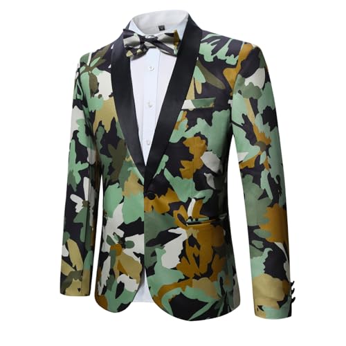 YFFUSHI Men's Printed Blazer Jacket Slim Fit Single Breasted Shawl Collar Stylish Casual Tuxedo2