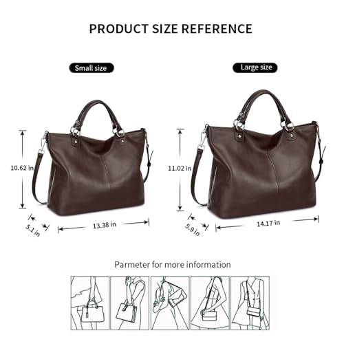 Kattee Women's Soft Leather Tote Bag, Top Satchel Purses and Handbags3