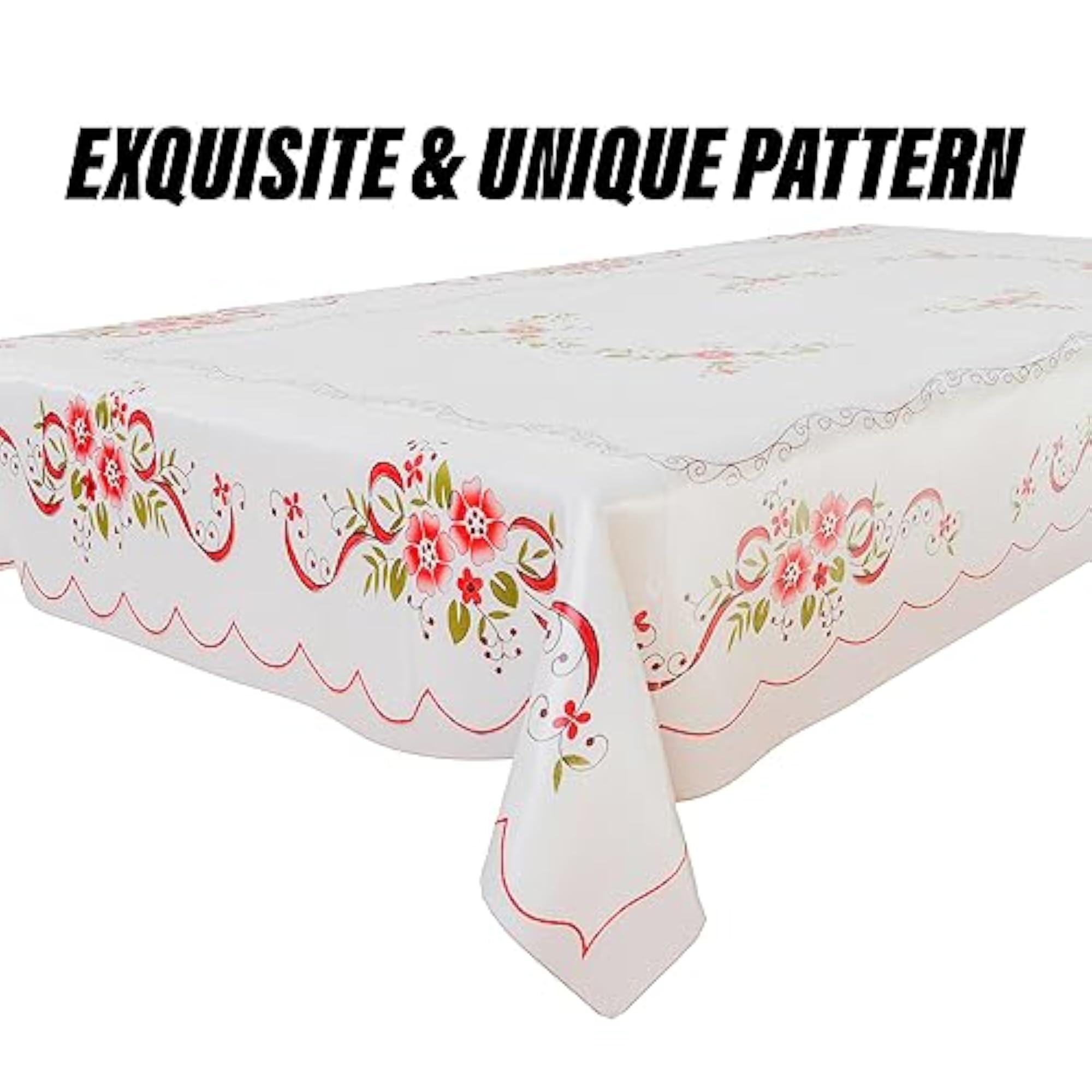 Luxurious Alloy PVC Flower Center Table Cover, 40x60 Inch