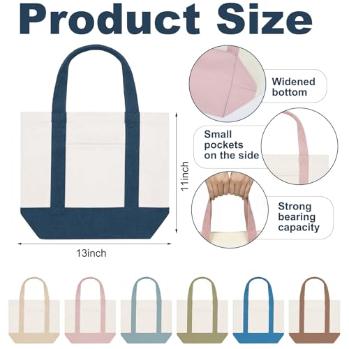 Eccliy 6 Pcs Mini Canvas Tote Bags