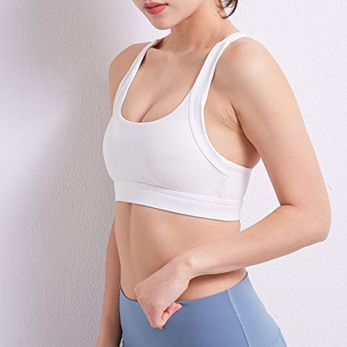 pedkit Sutiã esportivo feminino com alças cruzadas malha acolchoada cortada tops respirável fitness