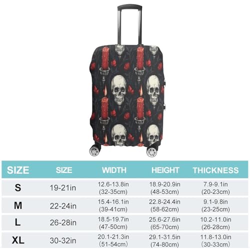 Skull Gothic Witchy Travel Suitcase Protector Luggage Cover Protective Washable Anti-scratch Baggage Cover2