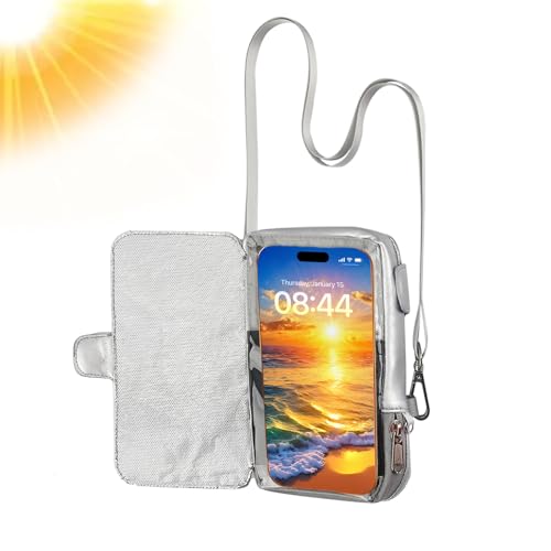 Babeezy Touchscreen Insulated Phone Pouch with Lanyard Splash-Resistant Beach Phone Bag with Camera Window Crossbody Phone Holder for Beach Poolside & Theme Park Lines