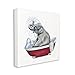 Stupell Industries Elephant in Red Bathtub Playful Safari Animal, Designed by Donna Brooks Canvas Wall Art, 24 x 24, Grey
