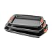 Rachael Ray 56524 Nonstick Bakeware Set with Grips, Nonstick Cookie Sheets / Baking Sheets - 3 Piece, Gray with Orange Grips