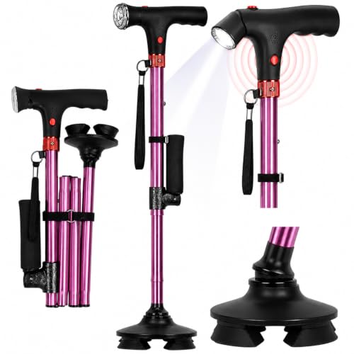 Shop LC Soulsmart Walking Quad Cane for Seniors Adults Men Women - Purple