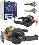 OAKMOORE Commercial Door Handle Black - Grade 2 Lockset - Door Lever Schools Offices Industrial UL CUL & ADA...