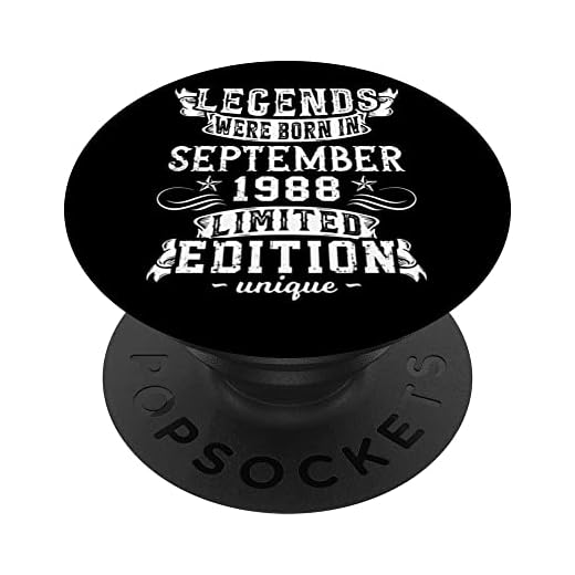 Cumpleaños Septiembre 1988 Edición Limitada Regalo Vintage PopSockets PopGrip Intercambiable