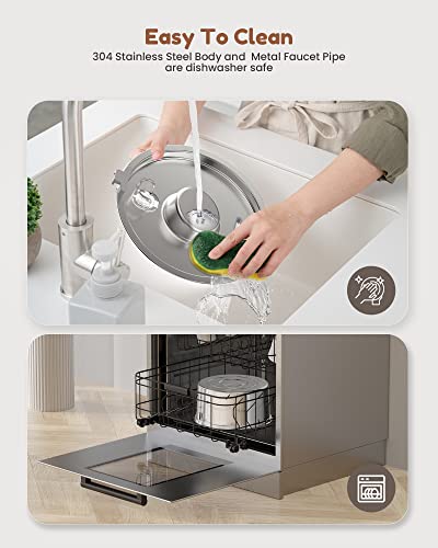 Koogmoon Cat Water Fountain Stainless Steel, 108Oz/3.2L Automatic Cat Fountain, Multi-Filtration, Easy To Clean, Ultra Silent Dog Water Dispenser For Cats, Dogs And Other Pets #TOP7