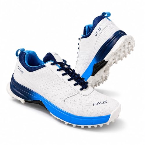 Image of HAUX GT-20 Cricket Shoes for Men - Lightweight TPR Studs for Turf & Hard Ground, Non-Marking Sole, Responsive Cushioning