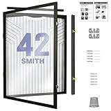 Flybold Jersey Frame Display Case - Matte Black Shadow Box for Football, Basketball, Baseball, Hockey Jerseys - 98% UV Protection - 31.25 x 23.25 in Wall Mount T Shirt Frames for Sports Memorabilia