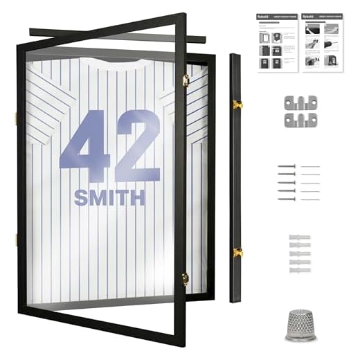 Flybold Large Black Jersey Frame Display Case - 98% Anti Fade UV Protection - Memorabilia Framing Kit for Football | Baseball | Basketball | Soccer | Hockey