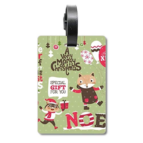 Étiquette de valise animal de Noël idée cadeau pour voyageur