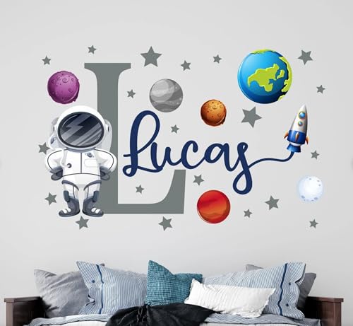 Vinilo decorativo personalizado de astronauta para pared miniatura 3