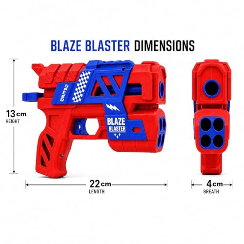 Image of Blaze Blaster Soft Bullet Toy Gun for Kids with 10 Foam Darts | Safe Foam Dart Shooting Blaster for Boys & Girls | Indoor Outdoor Target Game Toy Gift for Kids Age 5+ Years