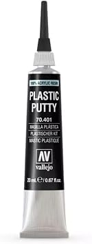 Vallejo - Plastic Putty 20 ml (0.67 fl.oz.) | White, Opaque, Consistent Finish