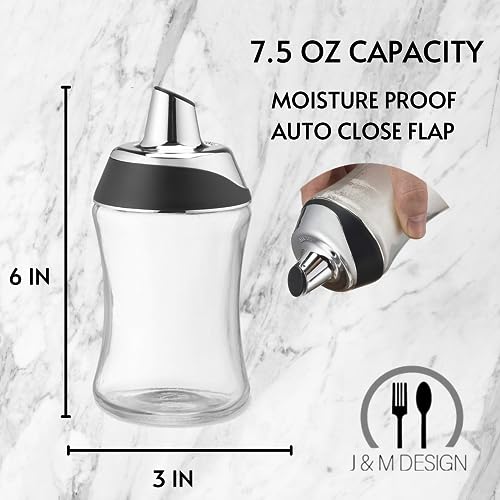 image for J&M DESIGN Sugar Dispenser with Pour Spout Lid Sugar Container Shaker 