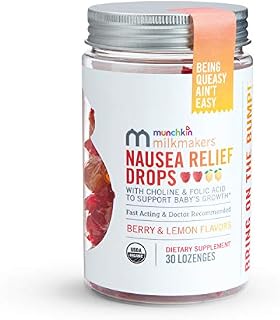 Munchkin Milkmakers Nausea Relief Drops for Pregnancy with Ginger, Vitamin B6, Choline,