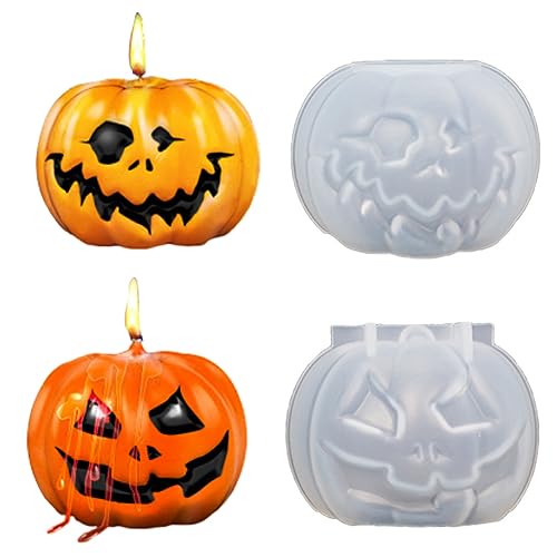 Treedix Silicone Resin Moulds of Halloween Pumpkin, 3D Pumpkin Epoxy Resin Molds for Resin Casting Candle Making