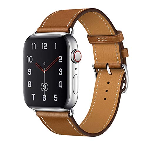 Compatible with iWatch Band 42mm 44mm,MroTech Vintage Genuine Leather Band Replacement for iWatch Series 4 44mm,Series 3,Series 2,Series 1 42mm,Sport Edition Men Women-Brown 42mm