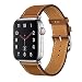 MroTech Compatible with iWatch Band 42mm 44mm, Vintage Genuine Leather Band Replacement for iWatch Series 4 44mm,Series 3,Series 2,Series 1 42mm,Sport Edition Men Women-Brown 42mm