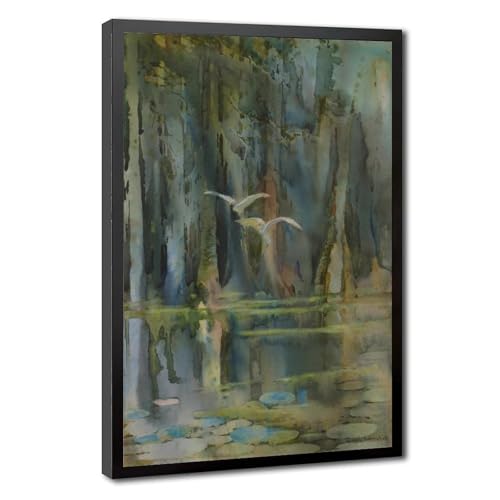 Affiche nature vintage marais du sud Alice Ravenel Huger Smith toile 50x76 cm