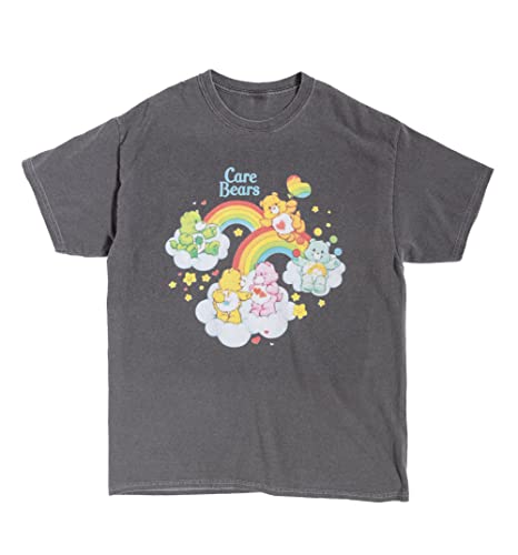 T-shirt Care Bears col rond en maille douce arborant un imprimé rétro authentique