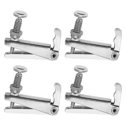 Musiin Violin fine tuner for 4/4-3/4 violin metal string adjusters set of four (silver)