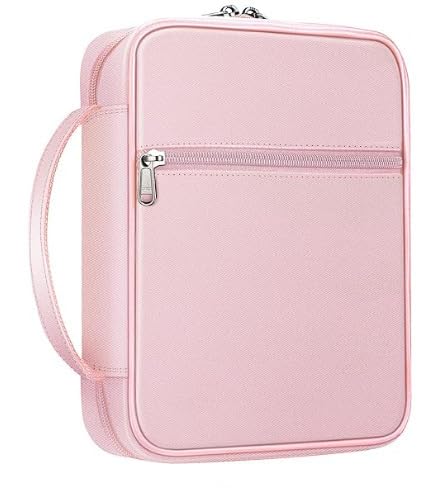 Custodia per libri e bibbia di alta qualità con accessori per diari comoda per uomini donne ragazzi e bambini rosa