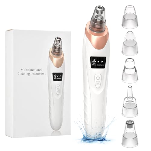 Blackhead Remover Vacuum 3 Suction Power Mode Blackhead Remover Tool with 5 Suction Heads Blackhead Extractor Rechargeable Comedone Extractor,Pore Vacuum Whitehead Remover Suitable for Female