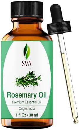 SIVA ORGANICS Rosemary Essential Oil 1oz (30 ml) Premium Essential Oil with Dropper for Hair Care Hair Oiling Scalp Massage Skin Care Aromatherapy