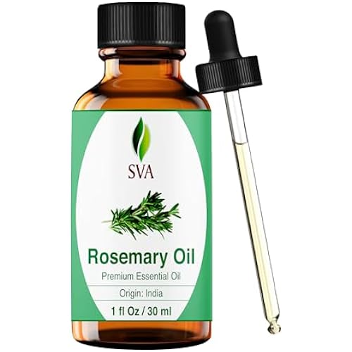 SVA Rosemary Essential Oil, Glass Bottle with Dropper, 1 Fl Oz (30 ml)