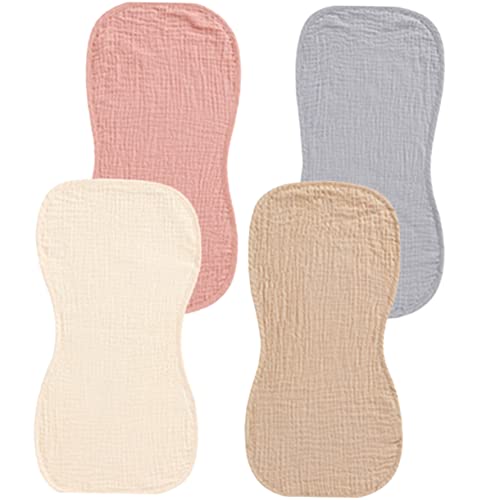 4Pcs Burp Cloths Pure Cotton Newborn Burping Rags Super Absorbent Washcloths Soft Gentle for Delicate Skin Essential Supply