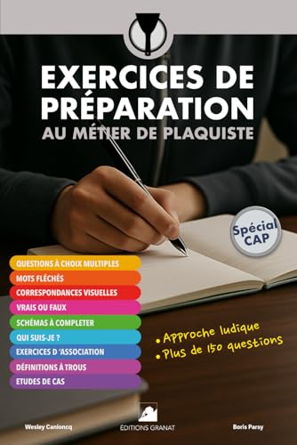 livre Exercices de préparation au métier de plaquiste: Plus de 150 questions, sous forme d’exercices variés et ludiques