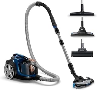 Philips PowerPro Bezworkowy Odkurzacz, Tworzywo Sztuczne, 900 W, 2 L, Blokada Antyalergiczna, Technologia PowerCyclone 8, Szczotka SuperTurbo, Kontrola Mocy, Niebieski/Czarny (FC9745/09)