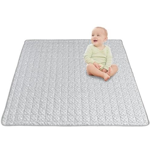 プレイマット 赤ちゃん ハイハイマット 厚手 大判 ベビーマット折り畳み式 ベビープレイマット 赤ちゃんマット 滑り止め お昼寝マット 防水 防音マット 持ち運び 収納しやすい ピクニック 子供部屋 幼稚園 保育園(127*127CM)