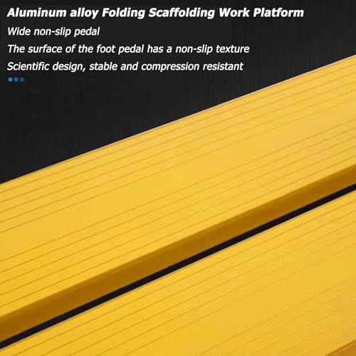 ZHONGXINHUIYIN Work Platform Height Adjustable, Folding Aluminum Step Ladder Heavy Duty Scaffolding Ladder, Portable Step Stool Ladder, Multi Purpose Workbench Drywall Painting Stool - Image 3