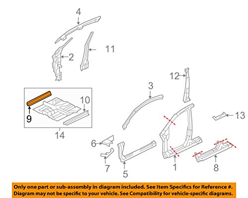 Genuine Honda 65140-SNA-A00ZZ Right Front Inside Sill