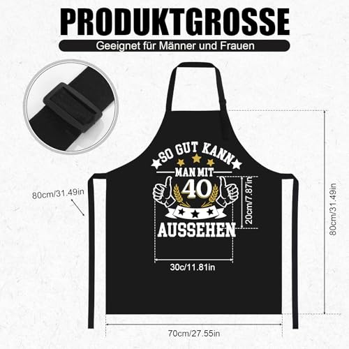 Livdouyu 40 Geburtstag Geschenk Männer Kochschürze Herren Grillschürze Lustig Geschenke zum 40 Geburtstag Mann 40. Geburtstag Schürze Damen Geschenkideen Geburtstagsgeschenk