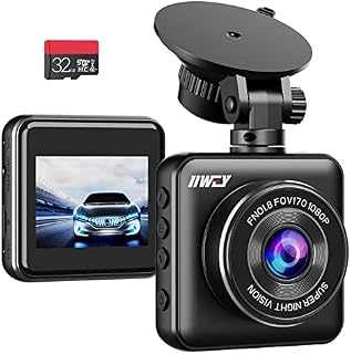 IIWEY Dash Cam Front 1080P Mini Size with 32GB SD Card, 2 Inch LCD Screen Small Hidden Car Dash Camera WDR Night Vision, 170° Wide Angle, G-sensor, Motion Detection, Parking Monitor